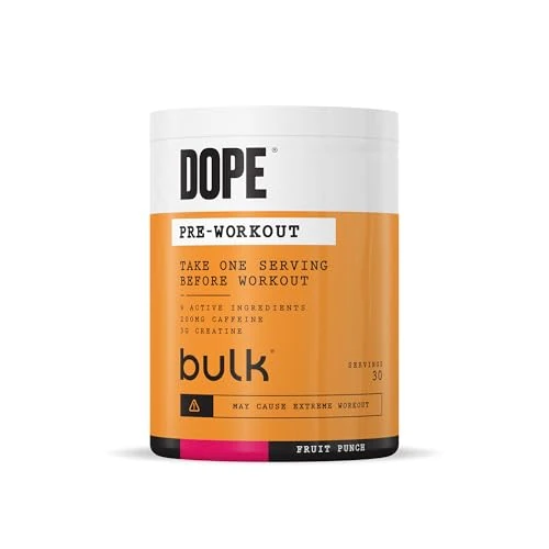 Offerta a tempo: Bulk Polvere Pre-Workout Dope | Fruit Punch | 3g Creatine per Serving | 200mg Caffeine | Citrulline Malate & Arginine AKG | Beta-Alanine | Energy, Focus & Performance | 510g Supplement - 17% da 24.99 € a 20.79 €