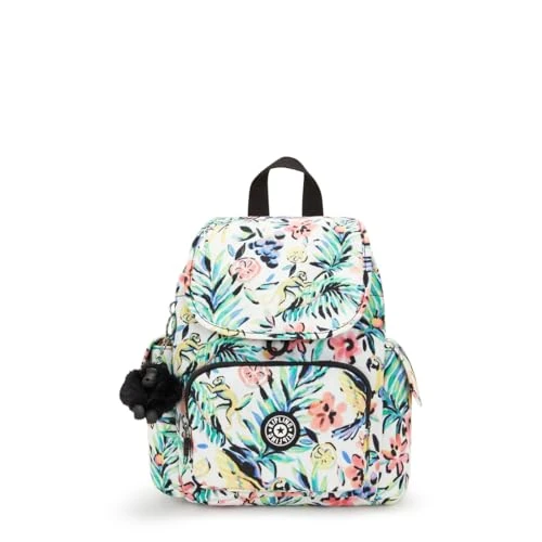 Kipling CITY PACK MINI, Mały Plecak, 14 x 80 x 38 cm, Undersea Leaves, Zielony