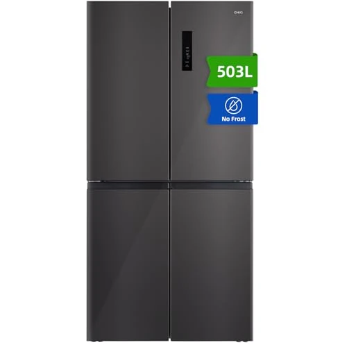 CHIQ CCD503NEIBE Réfrigérateur Américain, Multi-Portes 503 L, Inverter Compressor, No Frost, Multiple Airflow Care, Panneau tactile, Hauteur 177,5 cm, Longueur 85,3 cm, Profondeur 69,8 cm