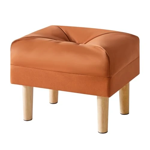 YMYNY Petit Puf Otomana, szezlong z Siège Rembourré en Éponge, Repose-Pieds, Tabouret Bas en Bois Pour Chambre à Coucher, Salon, Entrée, 40×29×32CM HBD040J