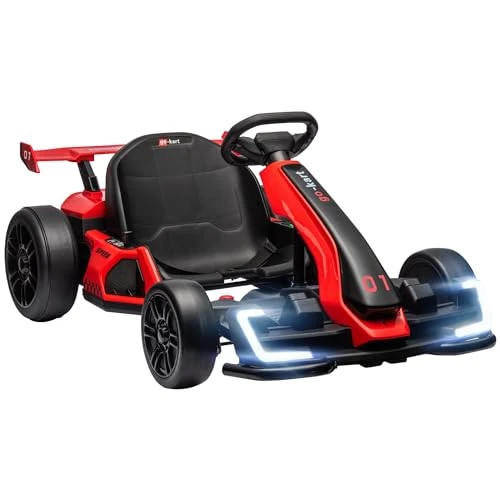 Offre limitée : HOMCOM Kart électrique pour enfants 6-12 ans 24V 6-12km/h avec siège réglable, 2 moteurs, kart de dérive avec klaxon, lumières et musique, rouge de 391.00 € à 391.00 € (0.00% de remise)