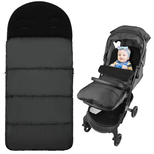 Offerta a tempo: Vicloon Coprigambe Passeggino, Sacco Termico Passeggino Universale, Fodera in Pile Polare, Sacco Passeggino Invernale con Cerniera, Impermeabile, Antivento, Lavabile in Lavatrice(Nero) - 37% da 20.99 € a 13.29 €