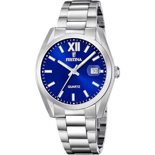 Offerta a tempo: Festina Orologio Uomo Analogico in Acciaio Inossidabile 316L Argentato - Movimento al Quarzo - Calendario - Vetro Minerale Resistente - Impermeabile 5 ATM - Elegante e Classico F20707/4 Classics - 35% da 99.00 € a 64.30 €