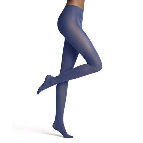 FALKE Women's Matt Deluxe 30 DEN W Ti Sheer Plain 1 Pair Tights, Blue Smoky 6483, M-L