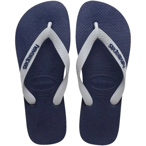 Offerta a tempo: Havaianas - Top Logo Pop Up, Infradito Comode, Eleganti E Versatili, Basate Sul Modello Top, Strisce Con Logo Appariscente, Suola Antiscivolo, Unisex Adulti, Navy Gray Ice, 33/34 EU - 20% da 20.00 € a 15.99 €