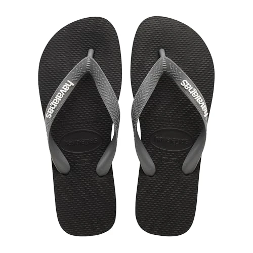 Offerta a tempo: Havaianas - Top Logo Pop Up, Infradito Comode, Eleganti E Versatili, Basate Sul Modello Top, Strisce Con Logo Appariscente, Suola Antiscivolo, Unisex Adulti, Black Steel Grey, 41/42 EU - 39% da 20.00 € a 12.23 €