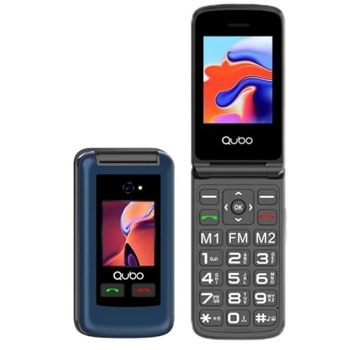 Offerta a tempo: Qubo GSM Telefono Cellulare per Anziani,Flip phone Telefoni Cellulari Tasti Grandi,Volume alto,Funzione SOS, 2.4"+1.77 Contatti con Immagini,Chiamata Rapida,Cellulare anziani Blu - 24% da 45.99 € a 34.99 €