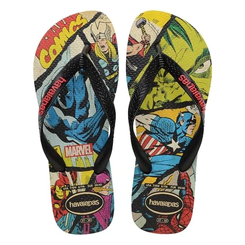 Havaianas – Top Marvel Classics, bequeme, leichte und strapazierfähige Flip-Flops, mit Marvel-Superhelden-Comic-Motiven, Herren