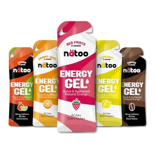 Offerta a tempo: NÄTOO Energy Gel Confezione da 10 Gusti Misti | Gel Energetico Ciclismo e Running, 30g Carbo Gel con Maltodestrine, Sali Minerali e Carboidrati, Gel Isotonico e Integratori Sportivi - 19% da 19.90 € a 16.12 €