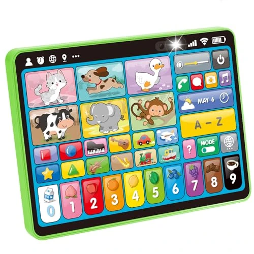Oferta limitada: hahaland Tablet para Niños 1 año - Musical Panel Educativo Que enseñan Letras, números, Colores, Animales - Tablet Infantil Juguetes Interactivos para niños 2 años, Versión ESP de 21.49 EUR a 16.93 EUR (ahorro 21%)