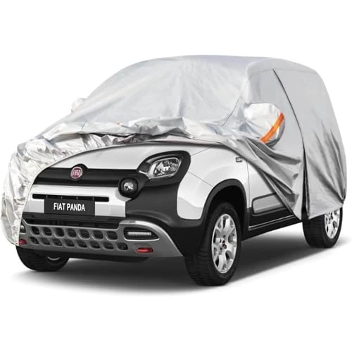 Offerta a tempo: Kayme Telo Copriauto da Esterno, Compatibile con Fiat Panda (2011-2025), Copertura a 6 Starti per Impermeabile Anti UV Anti Vento Antipolvere, Telo Copri con Cerniera e in Cotone. - 9% da 76.96 € a 69.96 €