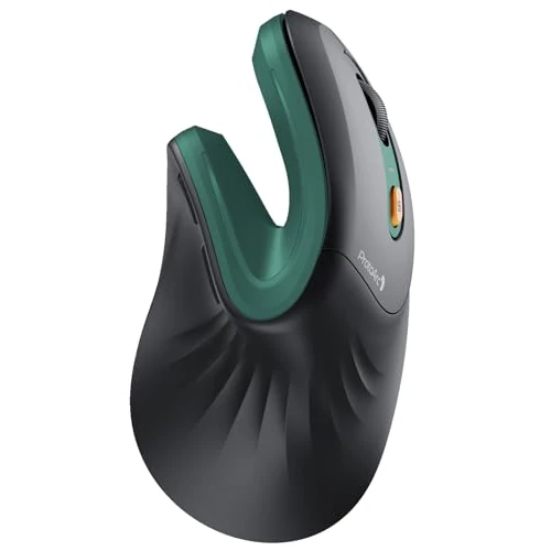 Offerta a tempo: ProtoArc Mouse Ergonomico, EM11 NL Mouse Verticale Senza Fili Mouses Ottico Ricaricabile con 3 Porte Dispositivi (2*Bluetooth &USB), 3 DPI Regolabili per Computer, iPad, Mac, Windows - Nero Verde - 24% da 37.99 € a 28.87 €