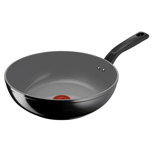 Lagostina Wok Drop 28 cm, Non-Stick Ceramic Coating, Optimal Smoothness, Easy Cleaning, Eco-Friendly, Thermo-Signal, Safe, Induction Compatible