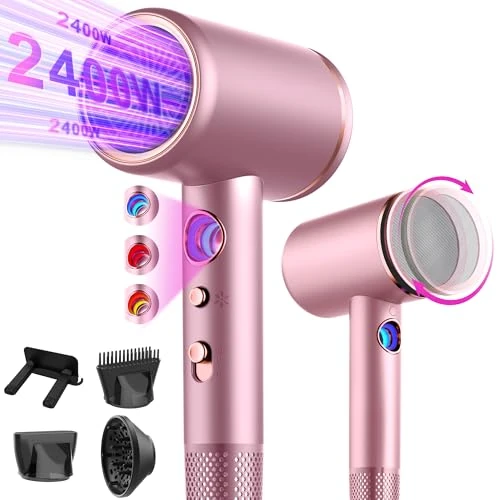 Offre limitee: Tisoutec Seche cheveux ionique professionnel avec moteur AC 2400 W, diffuseur de cheveux 4 en 1, bouton chaud/froid, 3 niveaux de chauffage, 3 niveaux de vitesse, avec de 39.99 EUR a 29.31 EUR (economie 27%)
