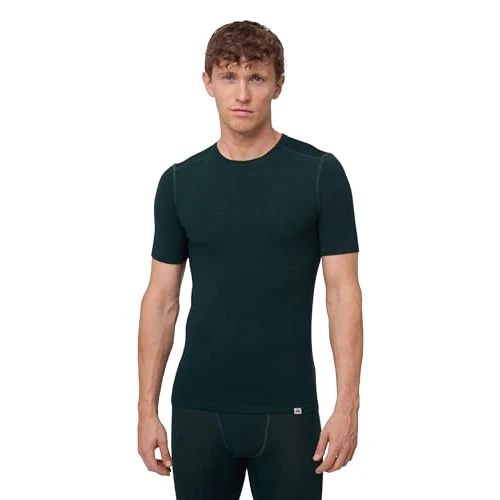Offerta a tempo: DANISH ENDURANCE Maglietta Termica Uomo Lana Merino, Maglia Termica Manica Corta, per Escursionismo e Sci, Verde Scuro, XL - 49% da 56.95 € a 28.95 €