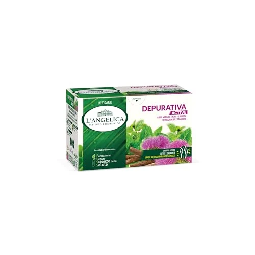 Offerta a tempo: L'Angelica, 1 Astuccio da 18 filtri di Tisane Depurative Active, Infuso Funzionale Detox con Cardo Mariano Menta e Liquirizia, per favorire la Depurazione dell'Organismo - 0.00% da 2.89 € a 2.89 €
