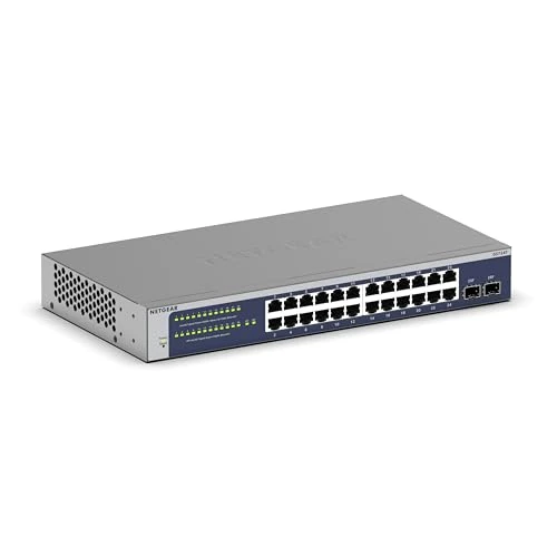 Offerta a tempo: NETGEAR Switch Ethernet Gigabit Ethernet a 24 porte (GS724T), Managed, 1 anno di gestione Insight cloud opzionale, con 2 SFP da 1G, montaggio su scrivania o su rack - 0.00% da 256.19 € a 256.19 €