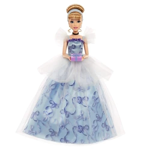 Mattel Disney Princess Cinderella Birthday Collectible Fashion Doll, Inspired by Disney Movie, Special Occasion Gifts for Kids & Collectors