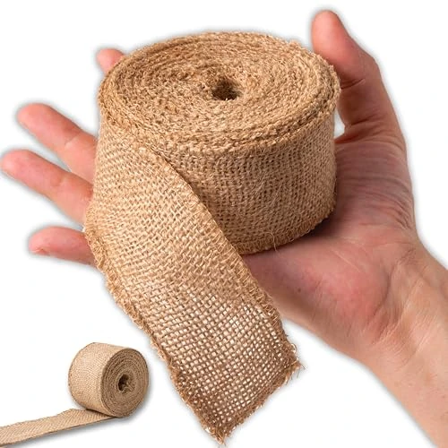 Offre limitée : IPEA 2x Rouleaux Rubans Jute de 50 mm pour Décoration, Couture, Bricolage - 20 mètres - 2 Ruban Toile de Jute pour Meubles, Emballages Cadeaux, Bonbonnières, Artisanat pour Mariage et Célébration de 9.28 € à 9.28 € (0.00% de remise)