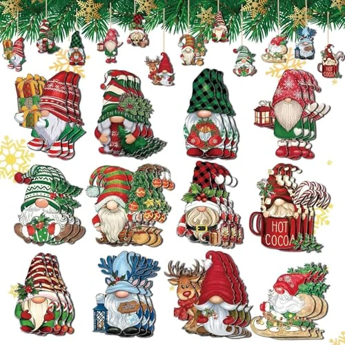 Oferta limitada: 36 Piezas Adornos Colgantes De Gnomo De Madera,Adornos Navideños Arbol,Colgantes De Decoración Arbol De Navidad,Adornos Arbol Navidad Madera,Colgante De Decoración Navideña con Cuerda de 12.99 EUR a 10.99 EUR (ahorro 15%)