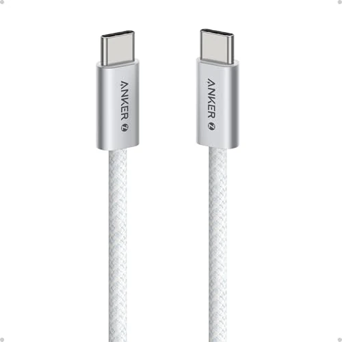 Oferta limitowana: Anker Zolo Kabel USB C na USB C, pleciony i wolny od brudu kabel do szybkiego ładowania typu C, wąskie złącze, Odporny na plamy, do iPhone'a serii 16, MacBooka (biały, 9FT) z 59.00 zł na 59.00 zł (oszczędź 0.00%)