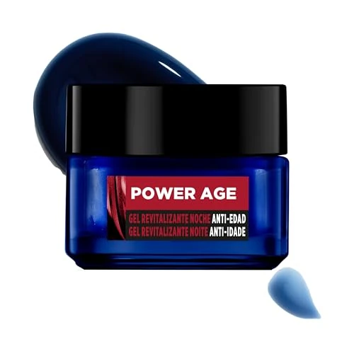 Offerta a tempo: L'Oréal Men Expert Power Age Gel rivitalizzante di notte per gli uomini Anti-Età e Anti-Rughe, potenziato con acido ialuronico - 42% da 14.08 € a 8.23 €