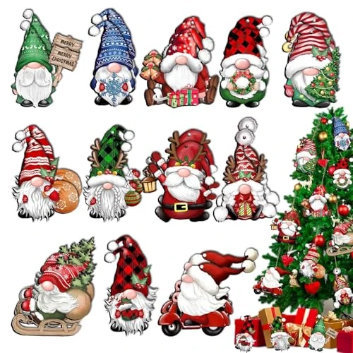 Oferta limitada: 24 Piezas Adornos Árbol Navidad Madera, Gnomos Colgantes Decoración, Colgante con Cuerda para Árbol De Navidad de 11.90 EUR a 8.90 EUR (ahorro 25%)