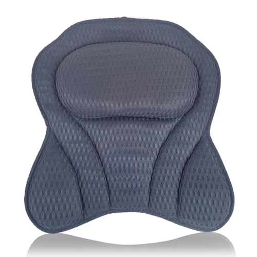Offerta a tempo: Cuscino vasca da bagno di alta qualità con supporto per il collo -Solida connessione assorbente e pratici ganci per un montaggio stabile - Accessori da bagno (Grigio) - 0.00% da 19.99 € a 19.99 €
