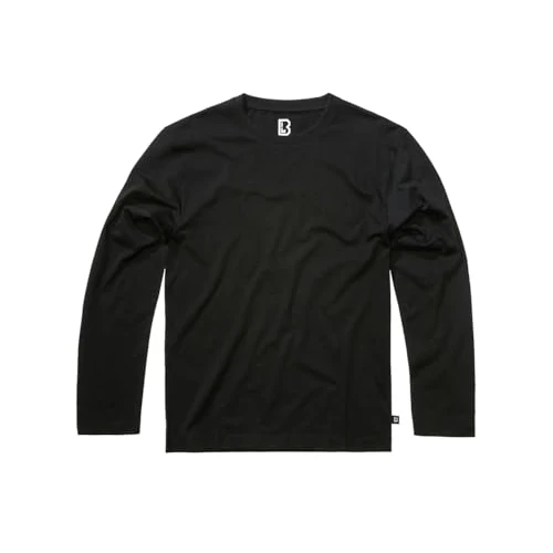 Brandit Premium koszulka z d?ugim r?kawem, kolor: czarny, rozmiar: L, czarny, L
