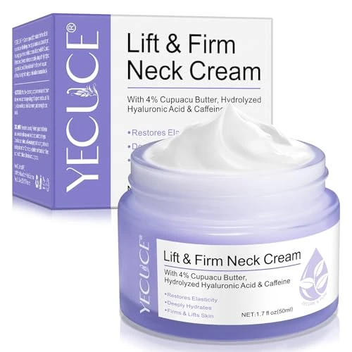 Lift & Firm Neck Cream, ujędrniający krem na szyję i dekolt, z proaktywnym kompleksem regenerującym, organiczny krem redukujący zmarszczki, linie szyi, 50 ml