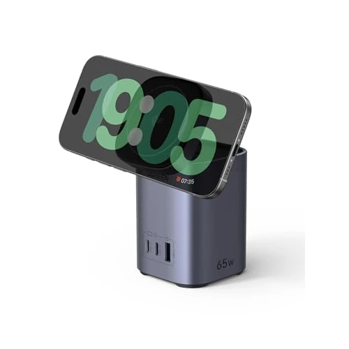 UGREEN Nexode 65W GaN Chargeur Station 3 Ports et Qi2 15W Chargeur Induction sans Fil Prise Secteur Bureau Compatible avec MagSafe iPhone 17 Pro Max Air 16 15 14 13 Galaxy S25 S24 iPad MacBook Pro Air