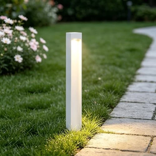 Offerta a tempo: Mai & Mai Lampione da Giardino 3000K, Luminoso da Giardino IP65 Paletti Esterni Led 6X6X60cm in Alluminio per Giardini, Parchi, Aree Residenziali e Ingressi BaldersLights, Sabbia bianco - 0.00% da 65.99 € a 65.99 €