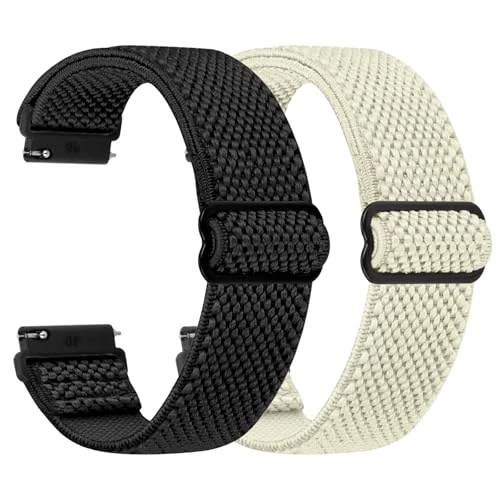 TumCez Regolabile Elastico Sgancio Rapido Cinturino Orologio in Nylon,18mm 19mm 20mm 22mm 24mm Cinturino per Samsung/Garmin/Fossil/Amazfit/Huawei/Xiaomi/Suunto Orologio per Uomo Donna