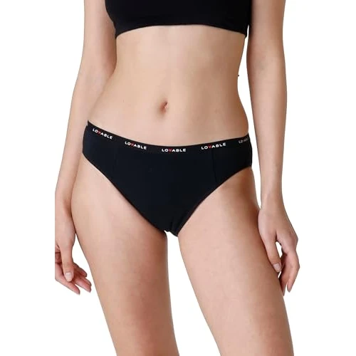 Offerta a tempo: Lovable Slip da Ciclo Mestruale Flusso Medio in Cotone | Mutande Mestruali Riutilizzabili e Assorbenti | Intimo Period Panties Donna, Nero, XL - 15% da 26.90 € a 22.85 €