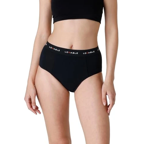 Tijdelijke aanbieding: LOVABLE Hoge menstruatiecyclus, overvloedige stroom, menstruatieslip, damesslip, Zwart, XXL van 27.79 € naar 27.79 € (0.00% korting)