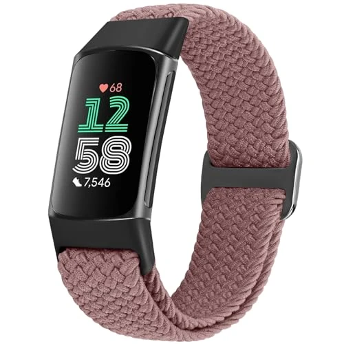 TumCez Cinturino Compatibile con Fitbit Charge 6/5, Regolabile Intrecciato in Nylon Sportivo di Ricambio per Uomo e Donna