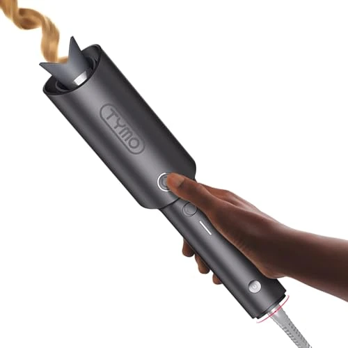 Limited offer: TYMO Automatic Rotating Curling Iron - TYMO CURLPRO Beach Waves Curling Wand, Portable Hair Curler, 500 Million Ionic, Dual Voltage & Lightweight for Travel, Ceramic Coating, 1 Inch, Metallic Gray from 70.36 EUR to 56.99 EUR (save 19%)