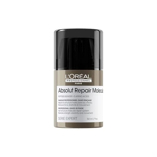 Offre limitée : L'OREAL PROFESSIONNEL - Masque Réparateur & Thermoprotecteur Sans Rinçage Absolut Repair Molecular - Répare 2 Ans de Dommages - +97% de Force - Cheveux Secs & Abîmés - Format Voyage - 50 ml de 16.91 € à 16.91 € (0.00% de remise)
