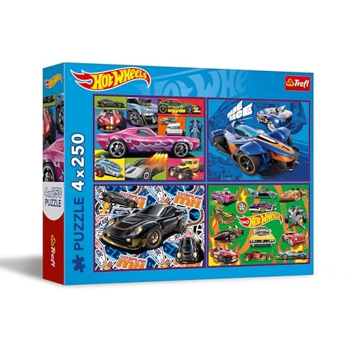 Limited-time offer: Trefl 4-in-1 Jigsaw Puzzle: Hot Wheels, Racing Cars, 4 x 250 Pieces, Set of Four Puzzles for Teenagers from 12.40 £ to 12.40 £ (save 0.00%)