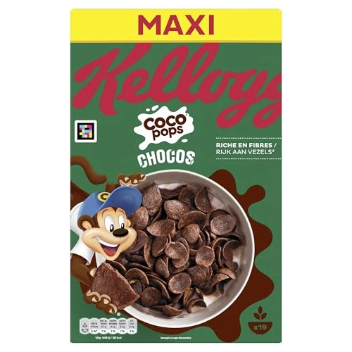 Kellogg's Coco Pops | Barchette al Cioccolato | con Frumento Tostato e Cioccolato | Confezione Singola da 580g (1 x 580g)