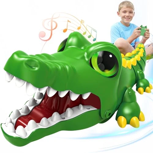 Pmgud Op afstand bestuurd speelgoed met 2,4 GHz controller krokodil RC speelgoed oplaadbaar speelgoed met programmeermodus en infrarood jachtmodus, geschikt voor kinderen vanaf 3 jaar