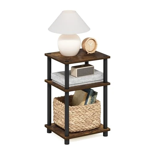 Offerta a tempo: Furinno JUST Tavolino Laterale, 3 Ripiani Tavolino da salotto, Ripiani aperti Comodino, Tavolino da comodino, Montaggio senza attrezzi, per soggiorno, camera da letto, Pino Ambra - 0.00% da 24.99 € a 24.99 €