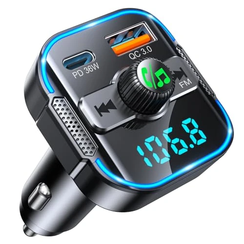 Limited-time offer: Glangeh 2026 Upgraded Bluetooth 5.3 Car Adapter【PD 36W+QC3.0 18W】, 2-in-1 Bluetooth FM Transmitter 【Dual Stronger Mics】& Fast Car Charger, Wireless Car Radio Adapter Hands-Free Kit, Siri Assistant from 17.99 £ to 15.99 £ (save 11%)