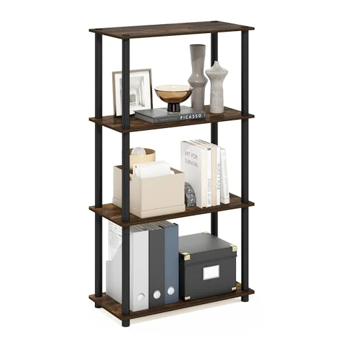 Offerta a tempo: Furinno TURN-N-TUBE Scaffale Portaoggetti, Libreria A 4 Ripiani Senza Attrezzi, Mensola Angolare, Ripiani Aperti Senza Attrezzi, Per Organizzazione E Contenimento, Pino Ambrato - 0.00% da 50.36 € a 50.36 €
