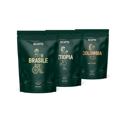 Offerta a tempo: Incapto Pack Best Sellers di Caffè in Grani Naturale di Specialità | Origini - Colombia, Brasile ed Etiopia | Specialty Coffee +80 punti SCA | 3 pacchetti da 500g — 17% da 71,95 € a 59,95 €