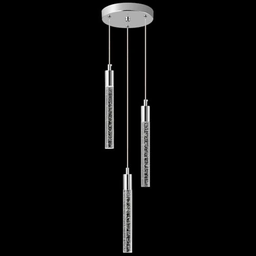 Offerta a tempo: ZPBSJ Moderna lampada a sospensione a LED da cucina, colore cromato, mini lampada a sospensione (3 luci) - 13% da 95.99 € a 83.99 €