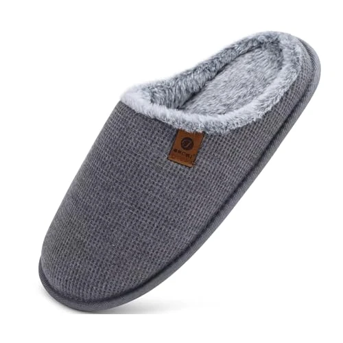 Offerta a tempo: ONCAI Pantofole da Uomo Invernali Ciabatte da Casa con Memory Foam Calde Pelliccia Sintetica Cotone Scarpe Accogliente Antiscivolo Suola Peluche Grigio Dimensione 47 - 26% da 19.99 € a 14.70 €