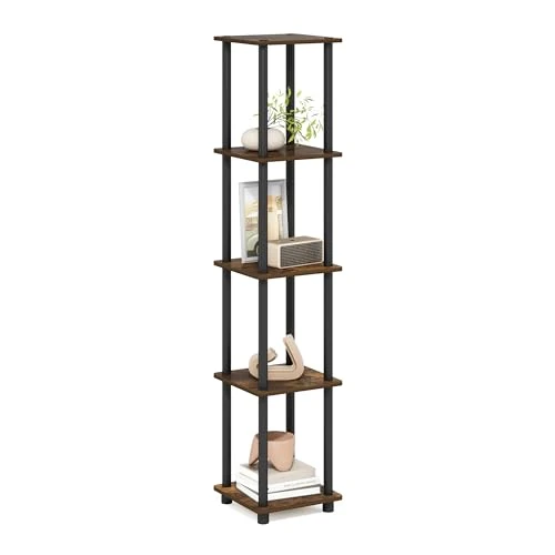 Offerta a tempo: Furinno TURN-N-TUBE Scaffale Portaoggetti, Libreria Quadrata A 5 Ripiani, Mensola Angolare, Ripiani Aperti Senza Attrezzi, Tubi Tondi, Per Organizzazione E Contenimento, Pino Ambrato - 0.00% da 49.79 € a 49.79 €