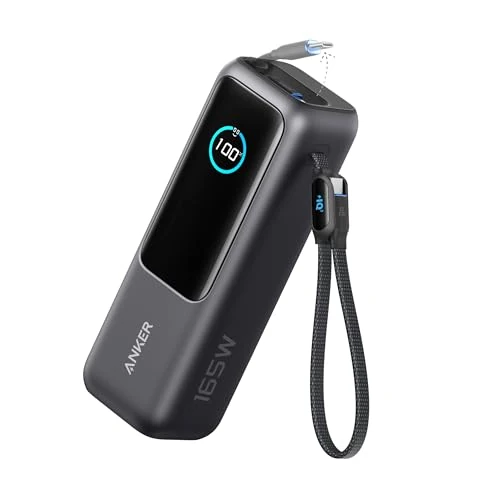 Oferta limitada: Anker Zolo Power Bank (25K, 165W, Built-In USB-C and Retractable Cable) High-Speed Portable Charger, 1 USB-C, 1 USB-A, Battery Pack for iPhone 16/15/15 Pro/15 Pro Max/15 Plus, MacBook, Galaxy and More de 99.99 EUR a 77.99 EUR (ahorro 22%)