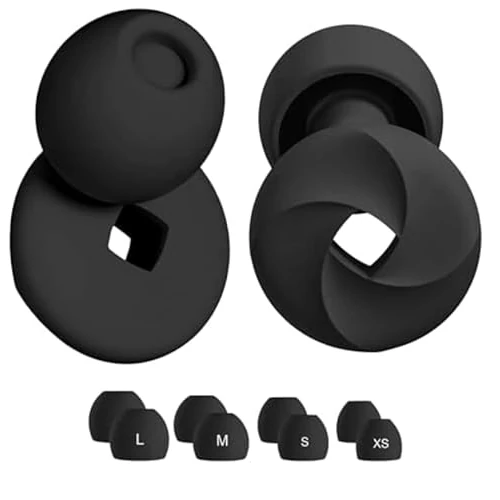 Fiorenza's Bouchons d'oreille pour dormir en silicone – Bouchons réutilisables isolants pour la nuit (noir, taille unique)